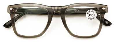 Men Square Blue Blocker Reading Glasses - AR Coating - Anti-Scratch Clear Reader