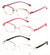 3 Pairs Women’s Rimless Octagon Reading Glasses – Lightly Tinted Lens, Anti Blue