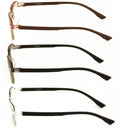 3 Pairs Men’s Lightweight Blue Light Blocking Reading Glasses – Rimless Rectangl