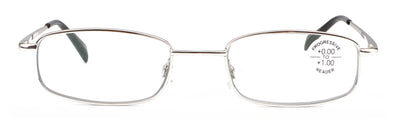 Metal Slim Lightweight Progressive Clear Reading Glasses - Zero Power on Top