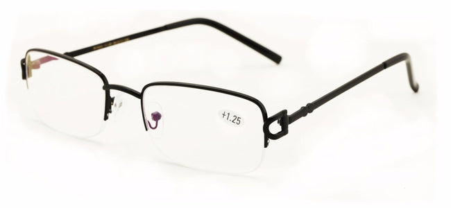 Men women rectangular slim half rimless reading glasses with AR Anti-Reflective - Vision World