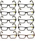 10 Pairs Reading Glasses Blue Light Blocker Black - Computer Anti Fatigue UV - Vision World