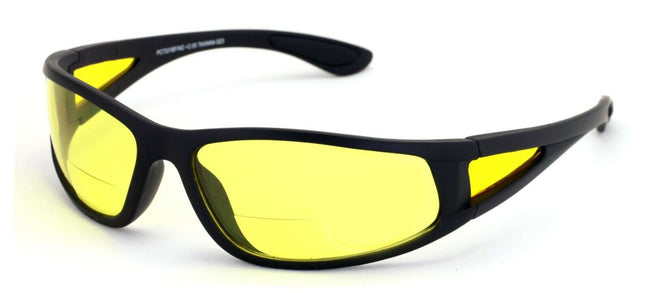 BiFocal Black Sunglasses With Yellow Night Driving Lens - 100% UV Protection. - Vision World