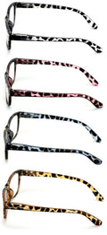 4 Pairs Women Leopard Meow Reading Glasses - Fashion Clear Lens Readers Tortoise