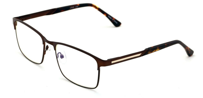 Men Premium Rectangular Stainless Steel Reading Glasses /w Anti-Blue Lens Reader - Vision World