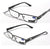Pablo Zanetti Metal reading glasses slim rectangle Black White Reader +1.00 up - Vision World