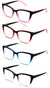 4 Pairs Women Oversized Translucent 2-Tone Cateye Reading Glasses - Spring Hinge - Vision World