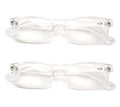 2 Pairs Clear Frame Rectangular Reading Glasses - No Logo Simple Readers - Vision World
