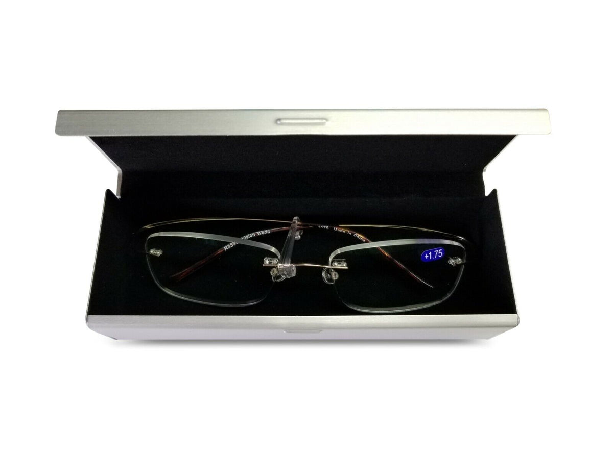 Lightweight Slim Rimless Wire Reader - Flexible Reading Glasses Anti-r ...