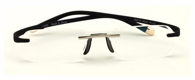 Thin Rimless Reading Glasses with Memory Flex Temple AR Anti-Reflective Coating - Vision World