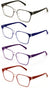 4 Pairs Transparent Reading Color Glasses - Spring Hinge Square Clear Reader - Vision World