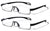 2 Pairs Featherweight Slim Half Rim Memory Flex Reading Glasses Anti-reflective