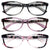 3 Pairs Women Comfortable Lightweight Reading - Glasses Mosaic Art Readers 7016