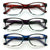 3 Pairs Classic Readers Spring Hinge - Lightweight Unisex Reading Glasses Bold