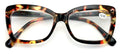 Women Big Lens Butterfly Reading Glasses - Fun Cateye Clear Lens Readers Leopard - Vision World