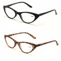 2 Pairs Cateye Women Reading Glasses - Female Reader Tortoise black slim sleek - Vision World