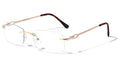 Men Clear Lens Anti-Blue Glasses - UV blocker Metal Modern Design Rimless