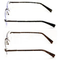 2 Pairs Premium Rimless Rectangular Anti-Blue Reading Glasses Clear Lens Reader