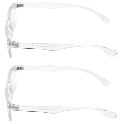 2 Pairs Transparent Frame Modern Rectangular Anti-Blue Blocker Reading Glasses - Vision World