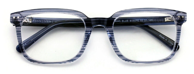 Premium Acetate Square Reading Glasses - Stripe Clear Lens Readers - Eyeglasses