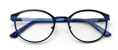 Round Circular Stainless Steel Non-prescription Eye-Glasses Frame Clear Lens - Vision World
