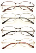 4 Pairs bulk Men Rectangle Reading Glasses With Anti-reflective AR coating. - Vision World