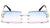 Rimless Rectangle Sunglasses Gold Metal Frame For Men Or Women Ultralight UV400