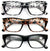 3 Pairs Women Clear Lens Reading Glasses - Fashion Vintage Bold Leopard Readers