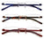 3 Pairs Lightweight Rimless Reading Glasses Metal with Flexi Temple Anti Blue UV