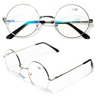 2 Pairs Of Round Unisex Spring Hinge Reading Glasses Potter Size Reader - Medium - Vision World