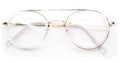 Vintage Inspired Metal Bridge and Temple - Clip-On Look Clear Lens Eye Glasses - Vision World