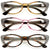 3 Pairs Women Cateye Reading Glasses Rhinestones Stylish Comfortable Reader DR04 - Vision World