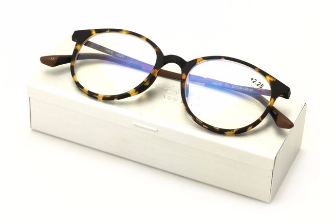TR90 /w Flexible Titanium-B Temple Round Reading Glasses Anti-Reflective Coating - Vision World