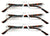 3 Pairs Small Rectangular Reading Glasses - Unisex Lightweight Spring Hinge - Vision World