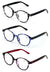 3 Pairs Transparent Round Marble Reading Glasses Lightweight Spring Hinge Reader