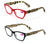 Rectangular Cateye Reader Spring Hinges, Women Female Leopard Reading Glasses - Vision World
