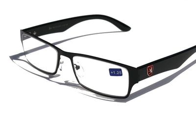 Khan Rectunglar Reading Glasses Reader +1.25 +1.75 +2.00 Black Red - Vision World