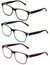 3 Pairs Matte Translucent Classic Reader - Spring Hinge - Unisex Reading Glasses - Vision World
