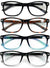 4 Pair Reading Glasses Blue Light Blocking, Filter UV Ray/Glare Computer Readers - Vision World