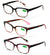 3 Pairs Classic Reader Spring Hinges Half Translucent Leopard Reading Glasses - Vision World