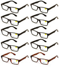 10 Pairs Reading Glasses Blue Light Blocker Black - Computer Anti Fatigue UV - Vision World