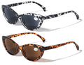 2 Pairs Women Cateye Black Tortoise Reading Sunglasses - Outdoor Cat Eye Readers - Vision World
