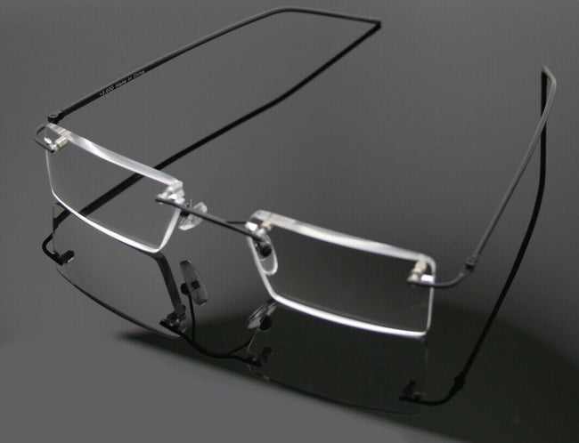 Thin Rectangle Rimless Readers with Anti-Reflective AR Coating Reading Glasses