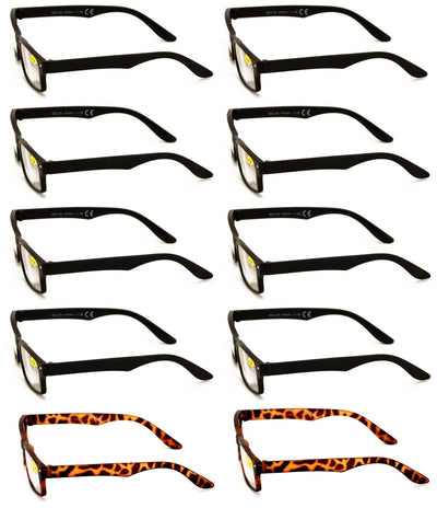 10 Pairs Reading Glasses Blue Light Blocker Black - Computer Anti Fatigue UV - Vision World