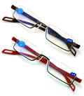 2 Pairs Featherweight Slim Half Rim Memory Flex Reading Glasses With Anti-Blue R - Vision World