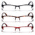 3 Pairs Rectangular Half Rim Reading Glasses - Simple Classic Clear Lens Reader - Vision World