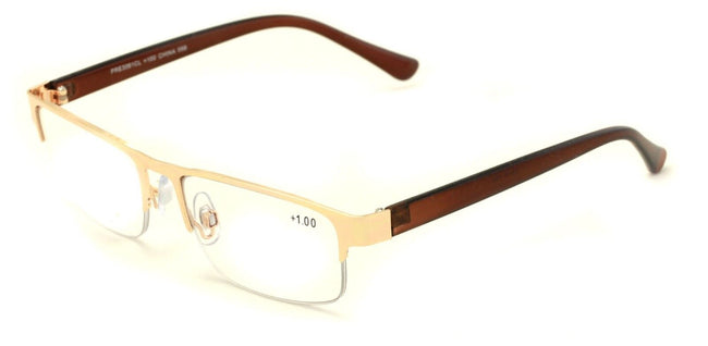 Metal Rectangle Progressive Clear Lens No Line Reading Glasses Tri-Focal Reader - Vision World