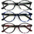 3 Pairs Transparent Round Marble Reading Glasses Lightweight Spring Hinge Reader