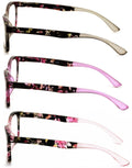 3 Pairs Women Comfortable Lightweight Reading - Glasses Mosaic Art Readers 7016