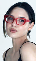 2 Pairs Women Oversize Transparent Reading Glasses - Spring Hinge Reader 7024